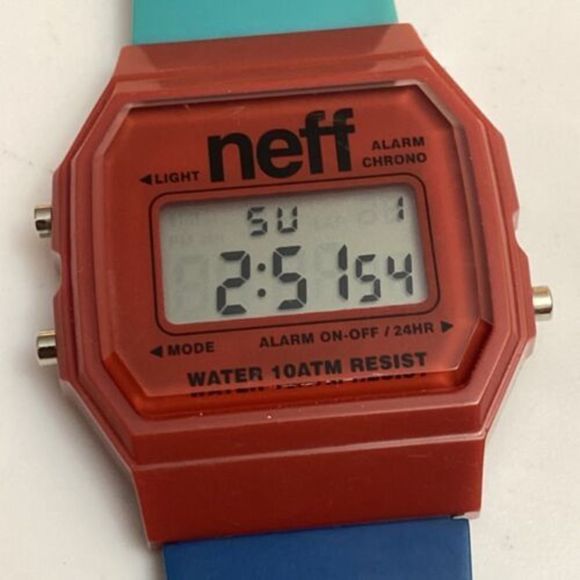 Neff Accessories Neff Flava Xl Surf 4mm Multicolor Digital Watch Unisex Alarm Chrono New